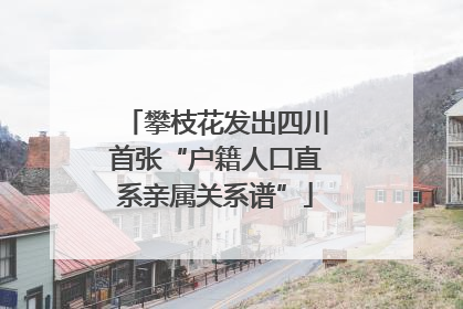 攀枝花发出四川首张“户籍人口直系亲属关系谱”